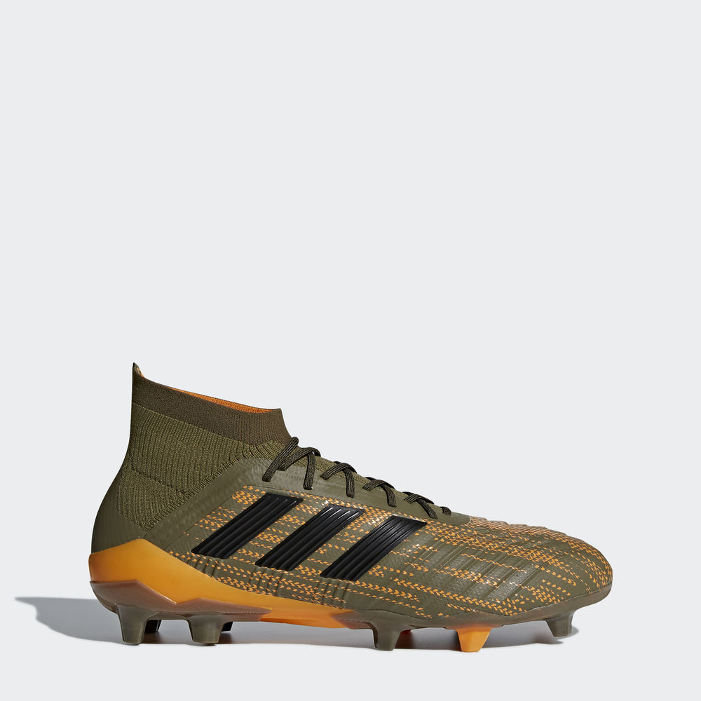 Adidas Predator 18.1 Firm Ground - ποδοσφαιρικα παπουτσια ανδρικα - Ελιά/Μαυρα/Ανοιχτο Πορτοκαλι,Μέγ